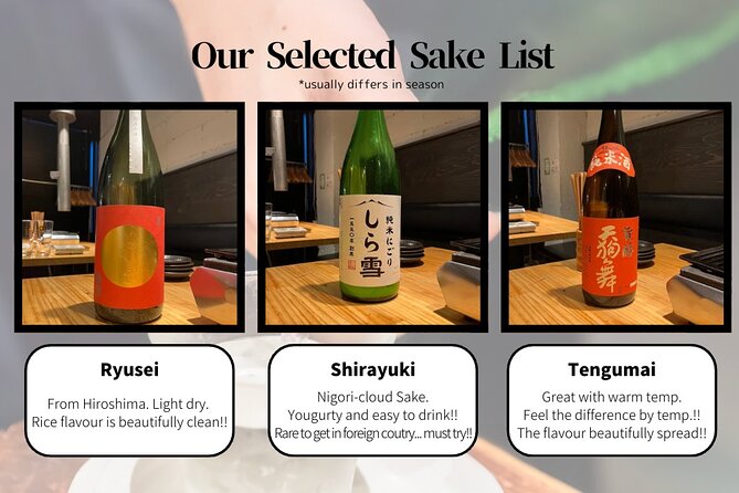 10 kinds Sake Tasting Experience in Tsukiji with local!! - Price, Timing, and Whether $62.40 Feels Fair
