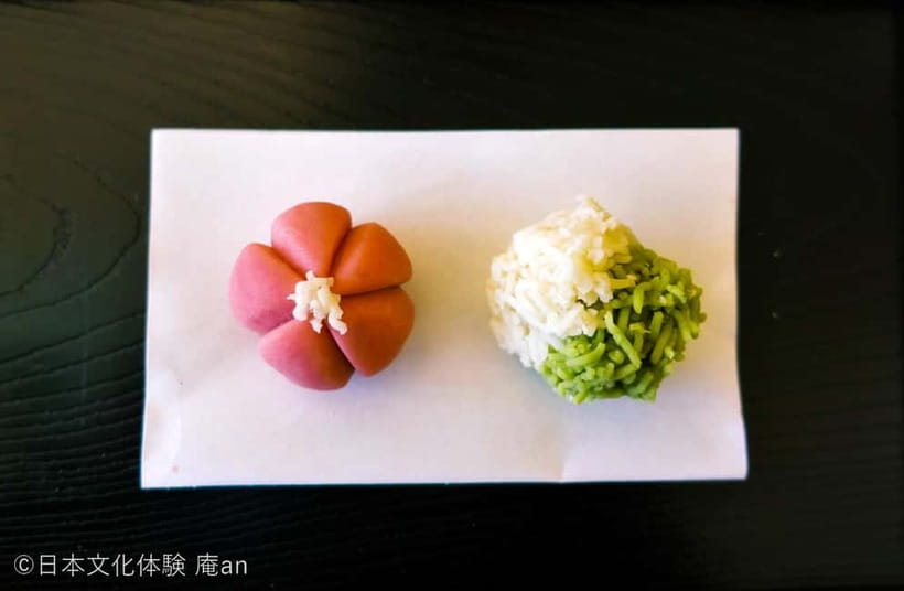 Japanese Traditional Sweets making - Kyoto bean paste plus two finished treats: what you make