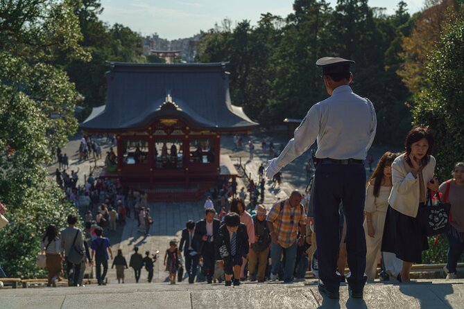 Private Kamakura plus Yokohama Tour - English Speaking Driver - Tsurugaoka Hachimangu: shrine paths, festival energy, and political symbolism