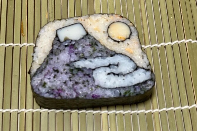 Special sushi rolls only available in Japan Making Experience - The step-by-step workflow: colored rice to the final cut