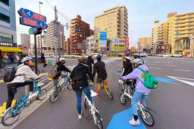 Tokyo downtown bicycle tour Tokyo Backstreets Bike Tour - The stop-by-stop route: sakuramochi, shrines, crafts, and Skytree