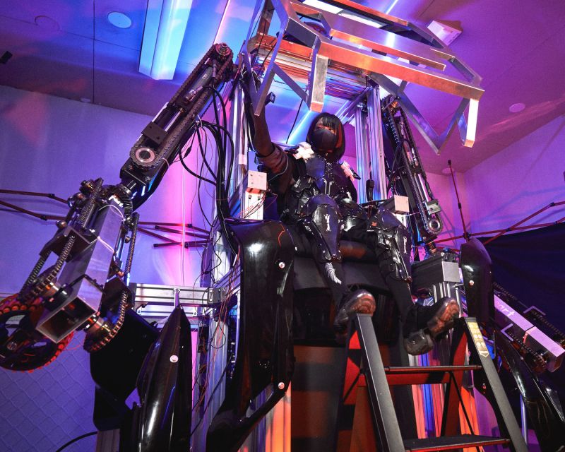 Tokyo: Robot Piloting Attraction Ticket - The 50-minute flow: VR blasters, laptop launch coding, then ASTRO control