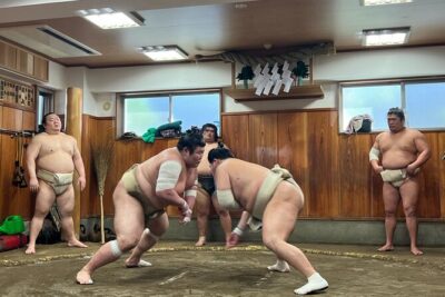 Tokyo Sumo Morning Training/ Sumo Practice with Wrestlers - Meeting point and timing: show up ready, not rushed